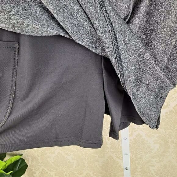 Oyaniki Size Medium Heather Gray Skort Elastic Waistband Exercise Sport Golf EUC - Picture 3 of 10